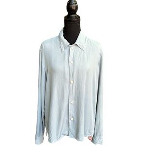 Sandro Light Blue Button-Up Blouse
